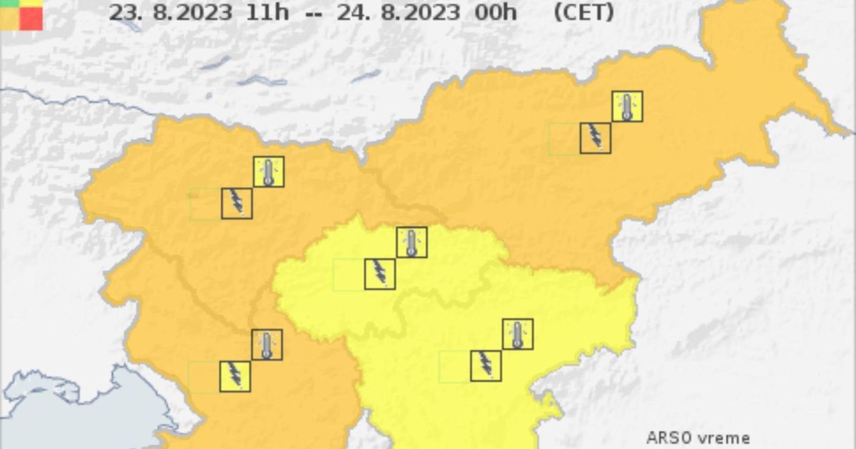 Izdano oranžno opozorilo prihajajo močnejše nevihte z nalivi sunki