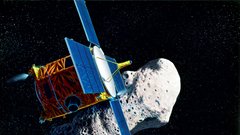 NEAR Shoemaker, kakor ga je videl umetnik v bližini asteroida 433 Eros