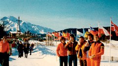 Slovenski olimpijci na OI v Sarajevu leta 1984. Foto: Edo Hafner/Gornjesavski muzej Jesenice