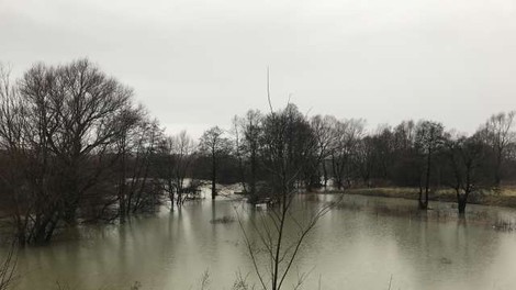 Notranjska reka Reka poplavlja, Kolpa in Vipava se razlivata na izpostavljenih mestih