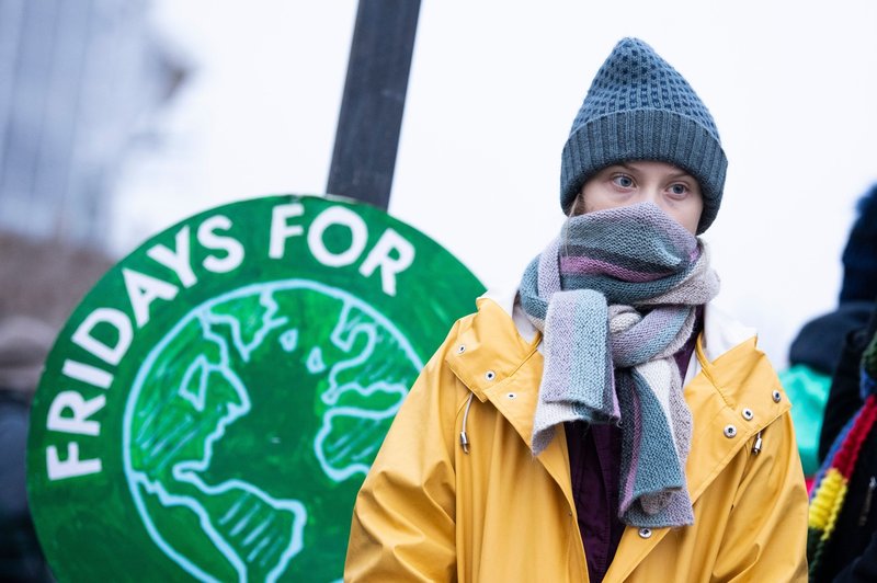 Greta Thunberg tudi na 17. rojstni dan pred švedskim parlamentom (foto: profimedia)