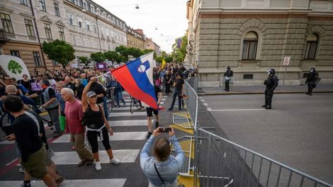 Policisti popisali 30 protestnikov, 'bralcem ustave' pa izdali plačilni nalog