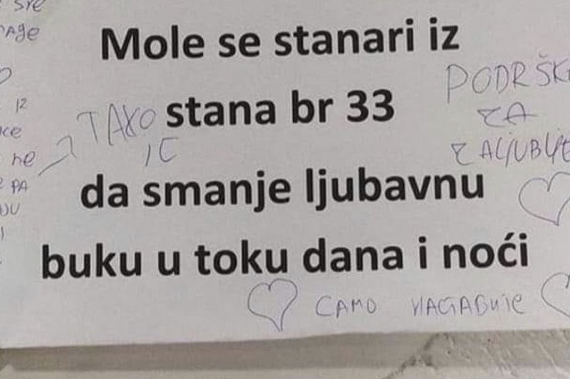 Soseda okrcal, naj zmanjšata posteljni hrup, sostanovalci pa so podprli ljubimca! (foto: Twitter)