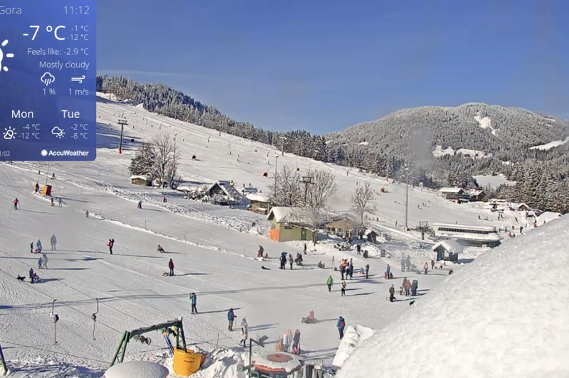 Snežna pravljica na Gorenjskem privablja množice, ki domačinom povzročajo preglavice (foto: Spletna kamera/kranjska-gora.si)