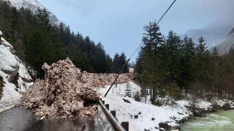 Zaradi snežnih plazov težave v cestnem prometu