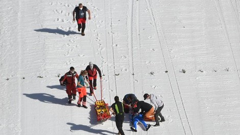 Norveški skakalec Daniel Andre Tande po hudem padcu v Planici spet doma