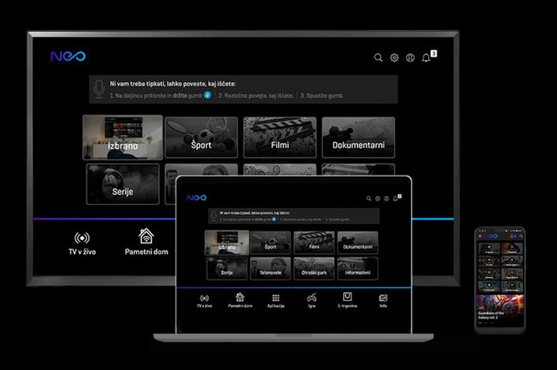 Platforma NEO, ki omogoča tudi upravljanje TV-vsebin z glasom, ima že več kot 100.000 uporabnikov (foto: Telekom/NEO)