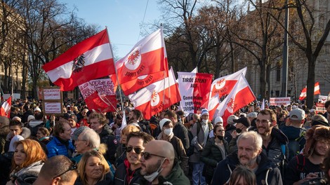 Na sobotnem protestu na Dunaju ranjena dva policista, v nedeljo mirni protesti