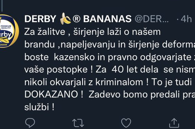 Kokainu v bananah sledile čudne objave na Twitterju, nazadnje pa ŠE TO (foto: Twitter)