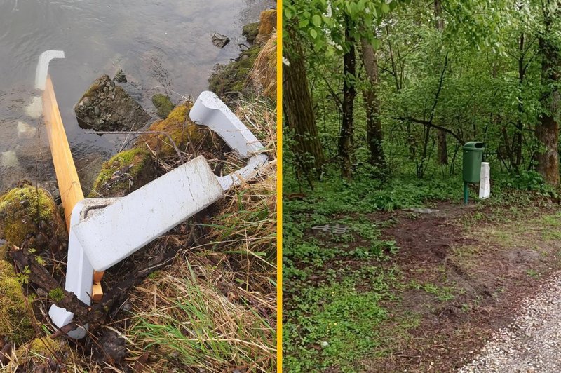 Župan z objavo na Facebooku sporočil občanom: "Klopi ob Muri niso plovne" (foto: Facebook Andrej Steyer/fotomontaža)