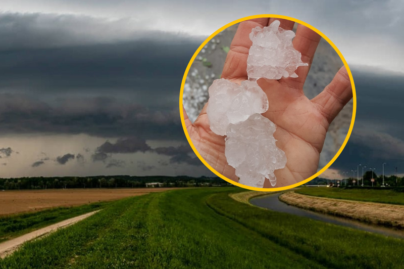 Pojasnila meteorologa: grozovito razdejanje po Sloveniji povzročila kar 50 gramov težka toča! (foto: Amadej Krepek/Facebook/ vreme 24/7)