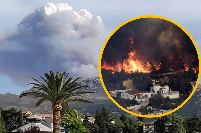 V požaru blizu znanega turističnega središča ogroženih več kot 8000 ljudi (foto: Twitter/juanmajbs/andrevautour/fotomontaža)