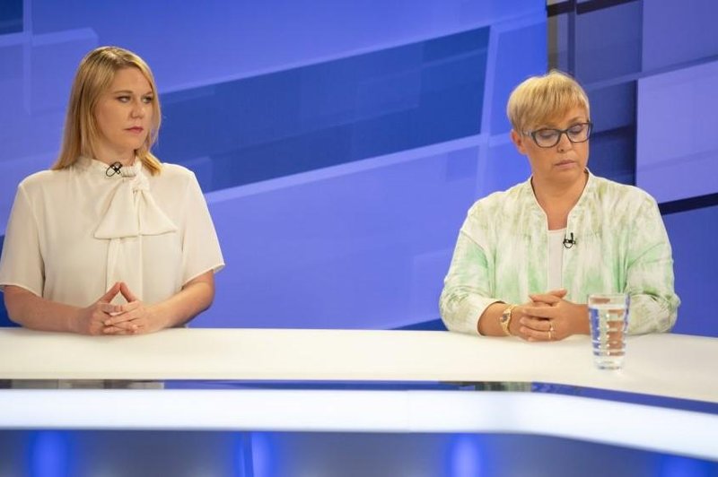 Nataša Pirc Musar v soočenju s protikandidatko: "Mi lahko nekdo prinese pručko?" (foto: N1)