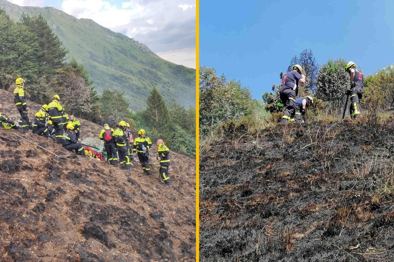 Gasilci obupani: požar na Stolu znova vzplamtel (foto: Facebook Gasilska Enota Kobarid/fotomontaža)