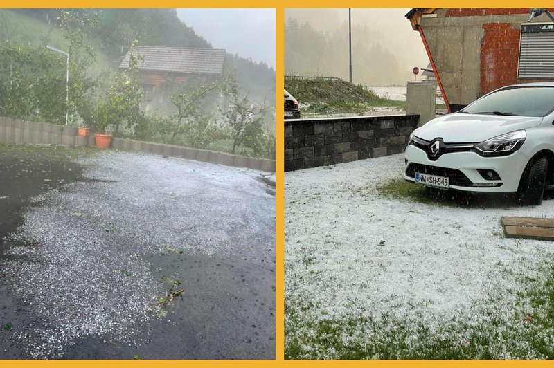 V Sloveniji divjajo nevihte: toča, podrto drevje na avtocesti ... (foto: Fotomontaža/Facebook/Neurje.si)