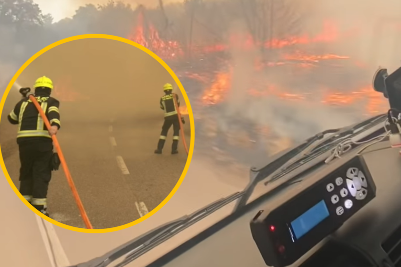 Šokanten posnetek s Krasa: so slovenski gasilci za las ušli gotovi smrti? (foto: Posnetek zaslona/Facebook/Gasilci Prevalje/fotomontaža)