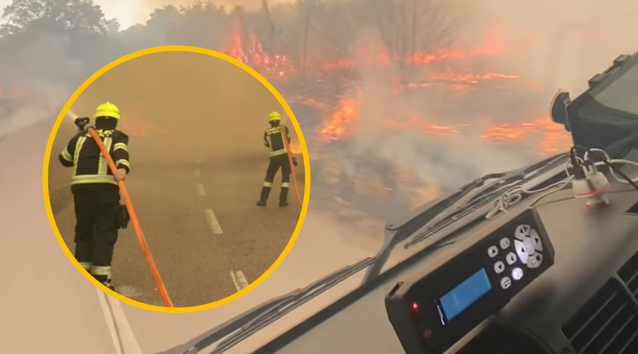 Šokanten posnetek s Krasa: so slovenski gasilci za las ušli gotovi smrti? (foto: Posnetek zaslona/Facebook/Gasilci Prevalje/fotomontaža)