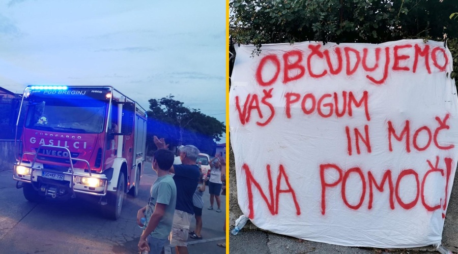 FOTO: Tako se domačini na Krasu zahvaljujejo gasilcem, da rešujejo njihova življenja in domove (foto: Facebook/Ervin Čurlič/fotomontaža)