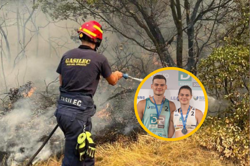 Neverjeten uspeh mladega gasilca: po vrnitvi s Krasa je dosegel še TO (foto: Twitter/ACH Volley Ljubljana/fotomontaža)