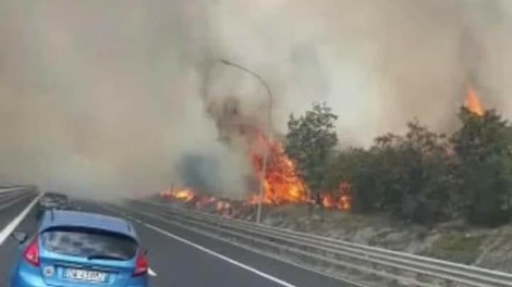 Tržaški zaliv gori! Zaradi požara zaprli avtocesto in železnico