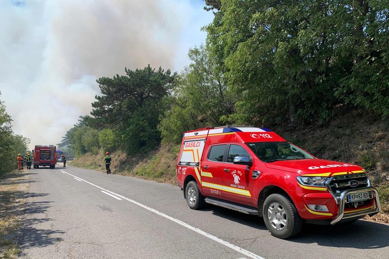 Gasilci potrebujejo več pomoči: močna burja otežuje gašenje požara pod Socerbom (foto: Bobo)