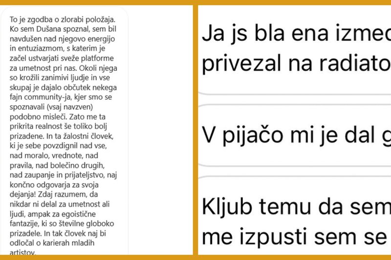 Spolne zlorabe novomeškega umetnika? Družbena omrežja so polna pričevanj (foto: Instagram/proti_nasilju_dusana_smodeja)