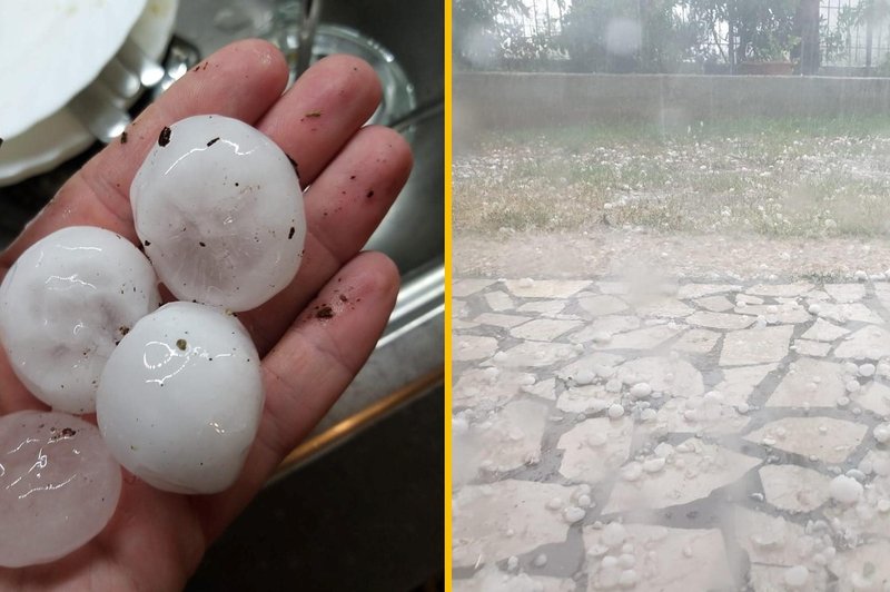 Nevarnosti še ni konec: močnejša neurja bodo zopet zajela celotno državo (možna je tudi toča) (foto: Facebook Neurje.si/fotomontaža)