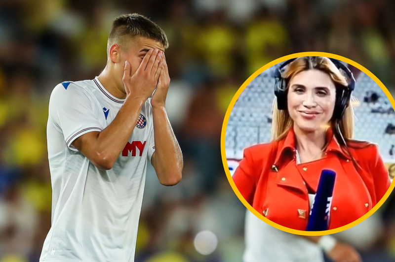 VIDEO: Seksi televizijska voditeljica jih je med vklopom na vsak način želela pokazati (foto: Profimedia/Twitter/CroatianFootballNews/fotomontaža)