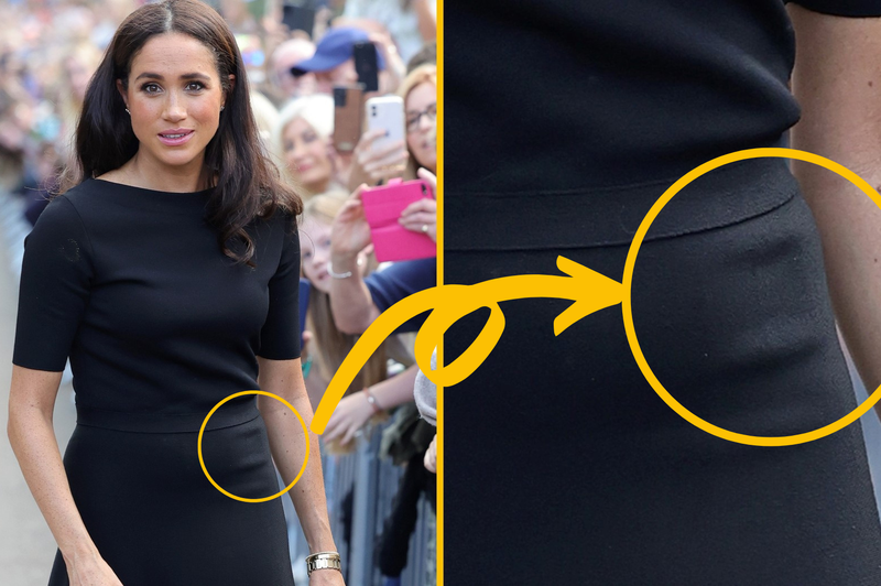 Je Meghan Markle na žalostnem dogodku po smrti kraljice nosila mikrofon? (foto: Profimedia/fotomontaža)