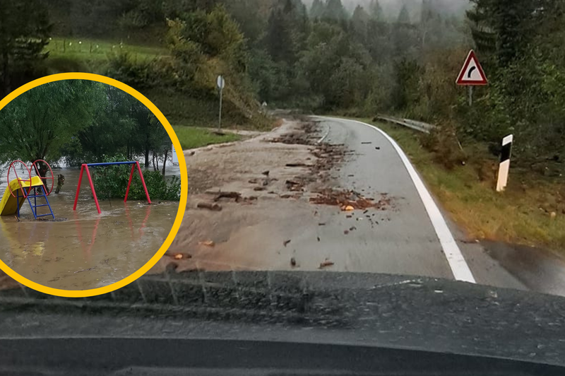 Apokaliptični prizori na Hrvaškem: neprevozne ceste, ljudje odrezani od sveta (foto: Facebook/Đeni Mihelčić/Ana Mihelić/fotomontaža)