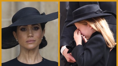 Solze na pogrebu kraljice Elizabete II: Meghan Markle in princesa Charlotte nista skrivali čustev