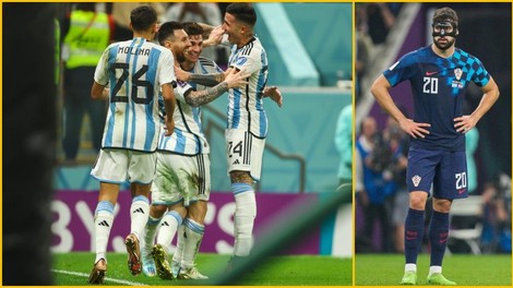 Trepetali so, odštevali in se veselili, potem pa ... Lionel Messi in njegova Argentina v petih minutah razblinila hrvaške sanje