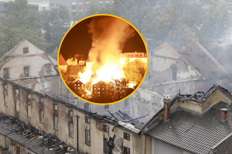 V Kranju uspešno odstranili nevarnost, ki je nastala zaradi požara v Majdičevem mlinu (foto: Bobo/Facebook/Gašper Gantar/fotomontaža)