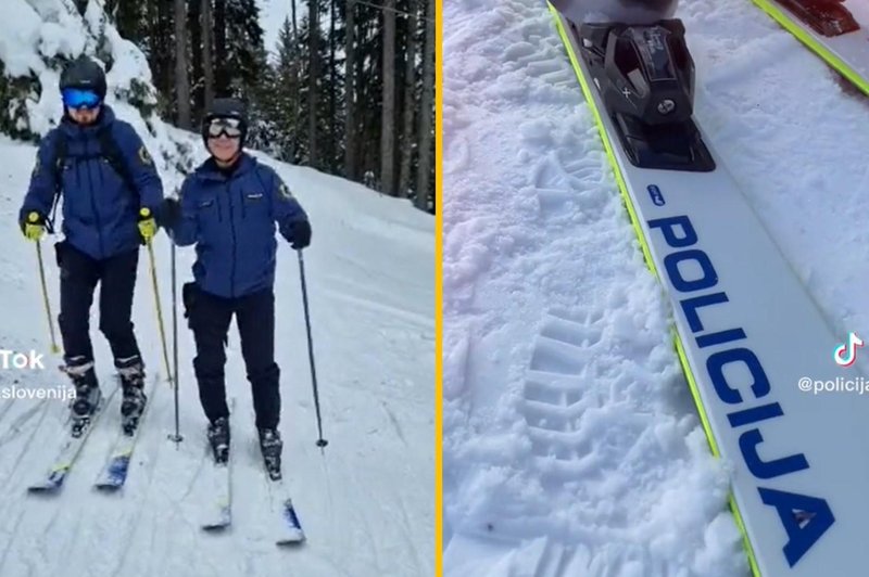 Ste vedeli, da policisti nadzorujejo tudi smučišča? Vijugajo na 'frajerskih' smučeh in kaznujejo nepridiprave (številka je presenetljiva) (foto: Tik Tok/Slovenska policija/posnetek zaslona)