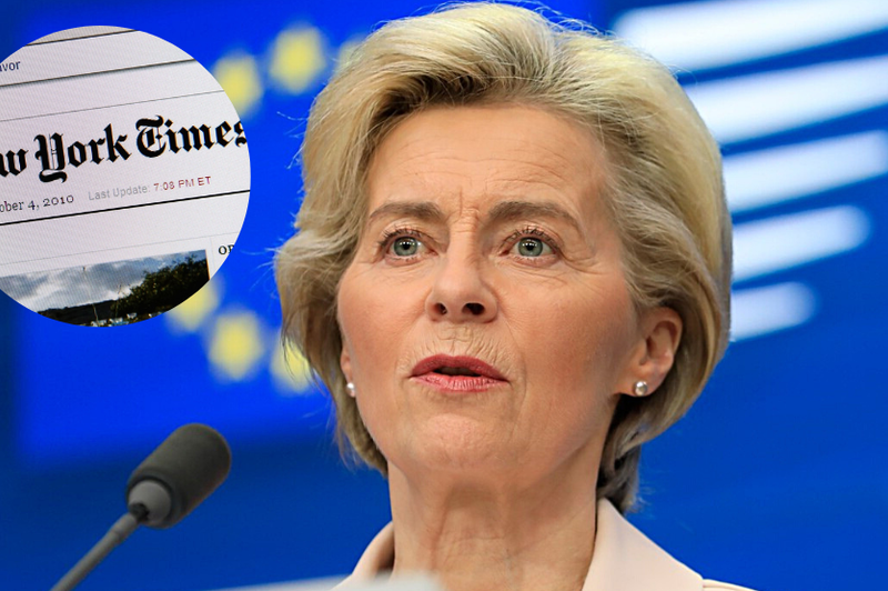 Časnik New York Times v tožbo zoper Ursulo von der Leyen: je res prikrivala pogovore? (foto: Profimedia/fotomontaža)