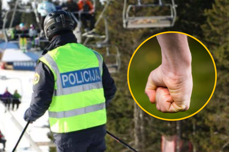 Nasilen izgred na slovenskem smučišču: med čakanjem na vlečnico pretepel moškega (foto: Slovenska policija/Profimedia/fotomontaža)