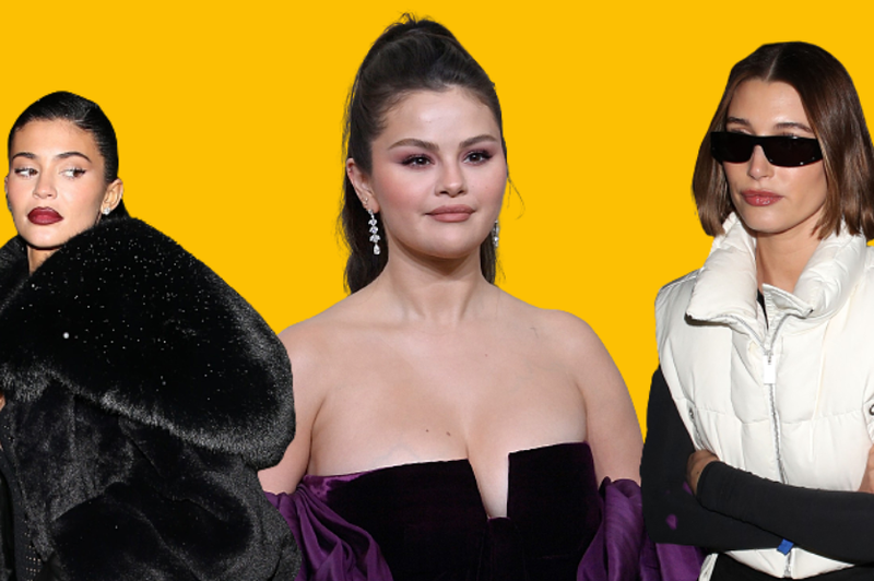 Kylie Jenner, Selena Gomez, Hailey Bieber. (foto: Profimedia/fotomontaža)