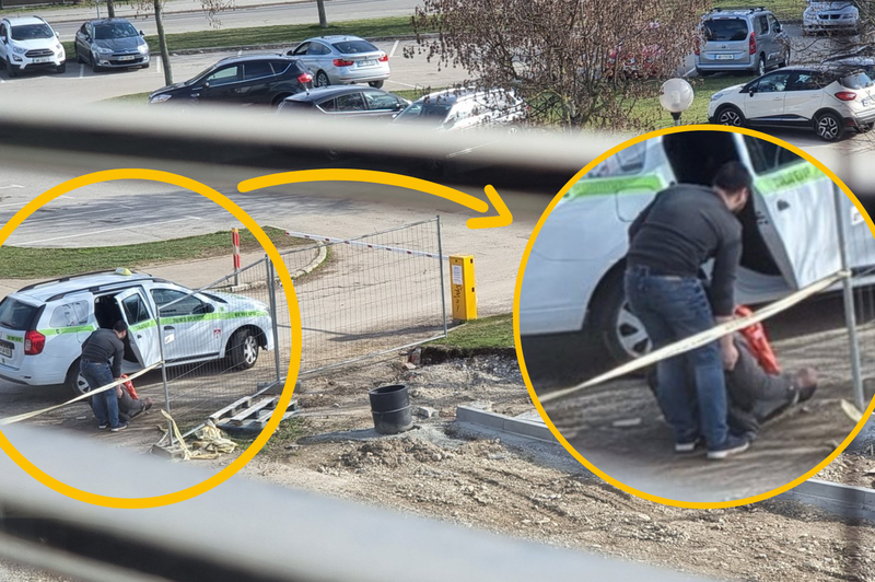 VIDEO: Taksist v Mariboru odložil obnemoglega moškega in odpeljal (foto: Twitter/Andrej Hohnec/fotomontaža)