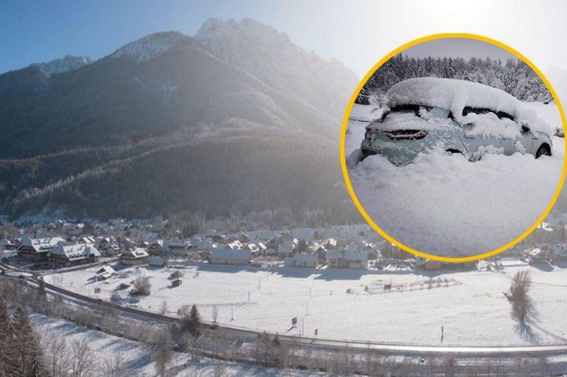 Bela snežinka, ki pada ... v aprilu! Nekateri deli Slovenije pod debelo snežno odejo (poglejte, kje je najdebelejša) (foto: Profimedia/Meteoinfo Slovenije/fotomontaža)