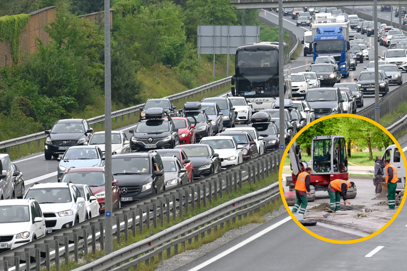 Zaradi novih del na cesti pričakujte gnečo in zastoje (obeta se novost na ljubljanski obvoznici) (foto: Žiga Živulović j.r./Bobo/Nebojša Tejić/STA/fotomontaža)