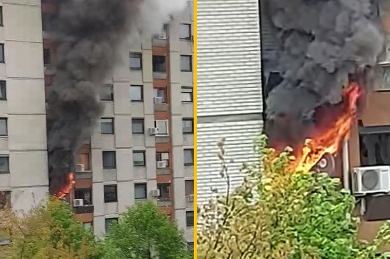 FOTO in VIDEO: Zagorelo stanovanje v bloku, več oseb so odpeljali v bolnišnico (foto: Facebook/Vili Rebernak/posnetek zaslona)