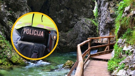 Nesreča pri Blejskem vintgarju: 54-letna turistka s kolesom padla 20 metrov po pobočju