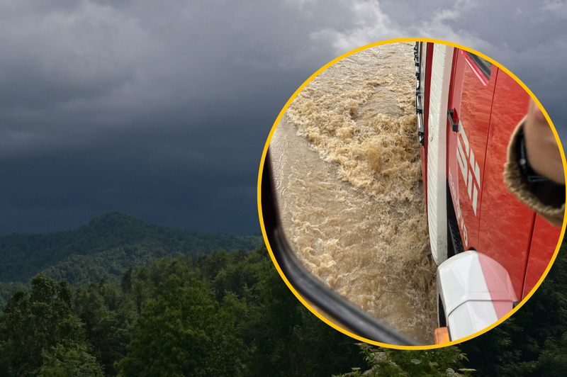 Posledice besnečega neurja, ki je zajelo Slovenijo: podrta drevesa, zalite kleti in zemeljski plazovi (foto: Bobo/Facebook/PGD Gornja Radgona/fotomontaža)