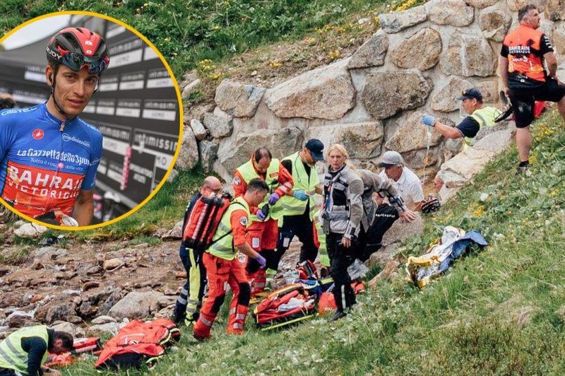 Grozljivka na kolesarski dirki: moštvenega kolega dveh Slovencev so morali oživljati! (Nepremično ležal v vodi) (foto: Profimedia/fotomontaža)