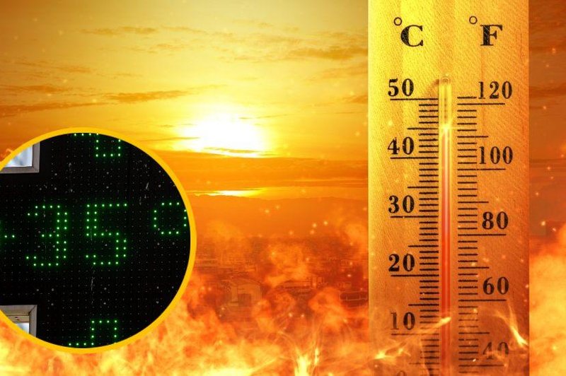 Peklenske temperature prvega letošnjega vročinskega vala: kljub jasnemu vremenu ozračje nad Slovenijo motno (foto: Profimedia/fotomontaža)