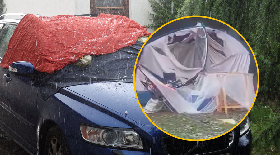 VIDEO: Toča uničevala šotore v priljubljenem kampu na Gorenjskem (turisti avtomobile skušali zaščititi z odejami) (foto: Borut Živulovič/Bobo/Facebook/Avtokampi.si/fotomontaža)