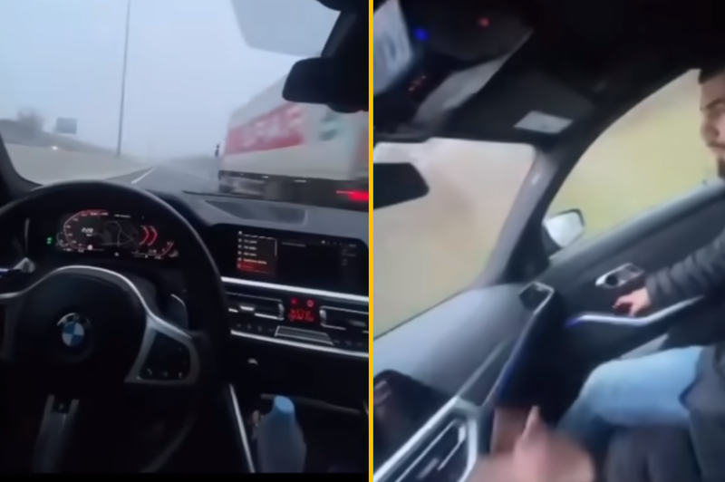 VIDEO: Z veliko hitrostjo vijugal po slovenski avtocesti in se pri tem s telefonom v roki snemal (foto: Facebook/Billionaire Club Cars/posnetek zaslona/fotmontaža)