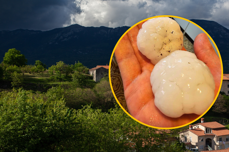 FOTO: Sodni dan v Sloveniji: padala kot pest debela toča, orkanski veter rušil drevesa in odkrival strehe (foto: Alen Milavec/Bobo/Facebook/neurje.si/fotomontaža)