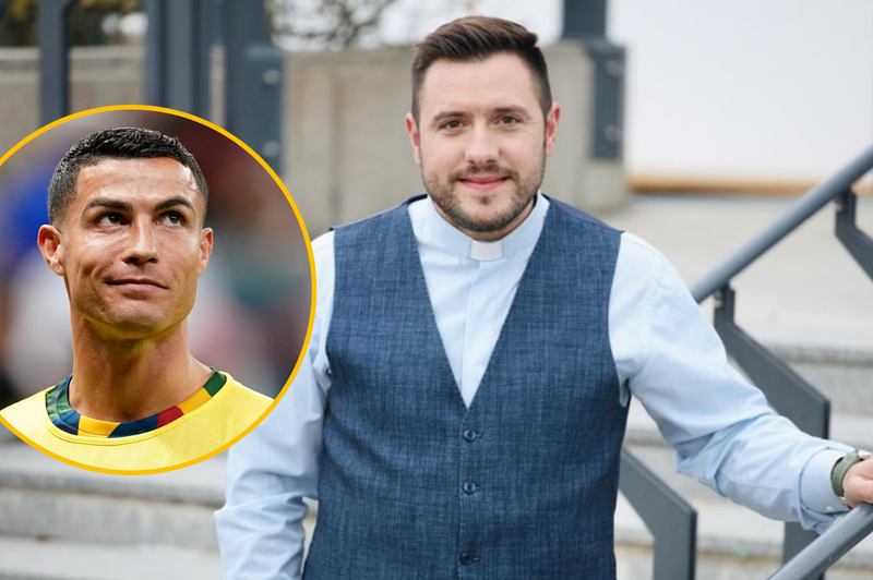 Župnik Martin Golob se je pohvalil z dih jemajočim darilom (podaril mu ga je sam Cristiano Ronaldo) (foto: Aleksandra Saša Prelesnik/Profimedia/fotomontaža)