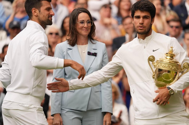 Poglejte, kaj je izjavil Novak Đoković o zmagovalcu Wimbledona, Alcaraz ob tem prasnil v smeh (foto: Profimedia)